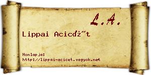 Lippai Acicét névjegykártya